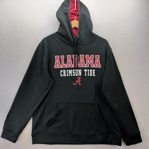 Alabama Crimson Tide Hoodie Mens Size Large Black Colosseum Spellout Sweatshirt
